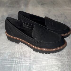Maurices Black Loafers with Brown Trim